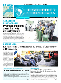 Les Dépêches de Brazzaville : Édition le courrier de kinshasa du 19 octobre 2017