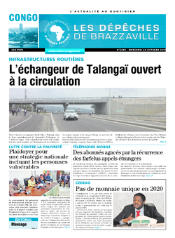 Les Dépêches de Brazzaville : Édition brazzaville du 25 octobre 2017