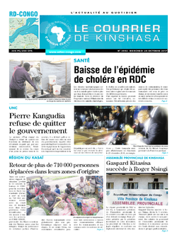 Les Dépêches de Brazzaville : Édition le courrier de kinshasa du 25 octobre 2017