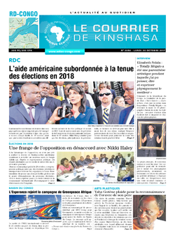 Les Dépêches de Brazzaville : Édition le courrier de kinshasa du 30 octobre 2017