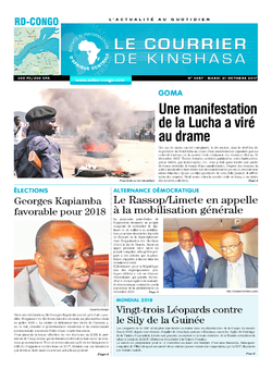 Les Dépêches de Brazzaville : Édition le courrier de kinshasa du 31 octobre 2017