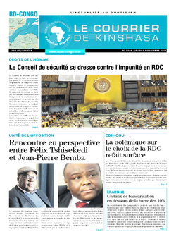Les Dépêches de Brazzaville : Édition le courrier de kinshasa du 02 novembre 2017