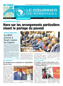 Les Dépêches de Brazzaville : Édition le courrier de kinshasa du 09 novembre 2017