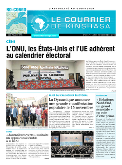 Les Dépêches de Brazzaville : Édition le courrier de kinshasa du 13 novembre 2017