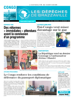 Les Dépêches de Brazzaville : Édition brazzaville du 22 décembre 2017