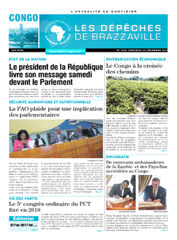 Les Dépêches de Brazzaville : Édition brazzaville du 29 décembre 2017