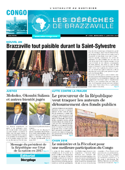 Les Dépêches de Brazzaville : Édition brazzaville du 03 janvier 2018