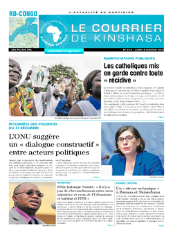 Les Dépêches de Brazzaville : Édition le courrier de kinshasa du 08 janvier 2018