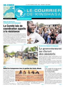Les Dépêches de Brazzaville : Édition le courrier de kinshasa du 09 janvier 2018