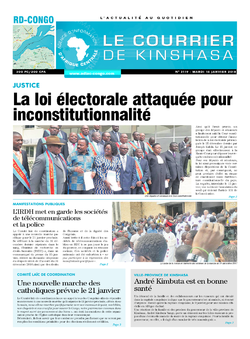 Les Dépêches de Brazzaville : Édition le courrier de kinshasa du 16 janvier 2018