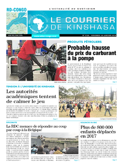 Les Dépêches de Brazzaville : Édition le courrier de kinshasa du 26 janvier 2018