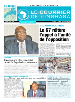 Les Dépêches de Brazzaville : Édition le courrier de kinshasa du 30 janvier 2018