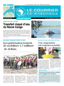Les Dépêches de Brazzaville : Édition le courrier de kinshasa du 02 mars 2018
