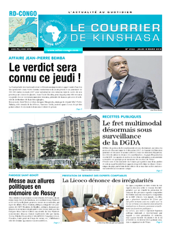 Les Dépêches de Brazzaville : Édition le courrier de kinshasa du 08 mars 2018