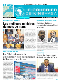 Les Dépêches de Brazzaville : Édition le courrier de kinshasa du 30 mars 2018