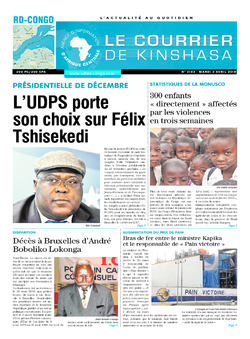 Les Dépêches de Brazzaville : Édition le courrier de kinshasa du 03 avril 2018