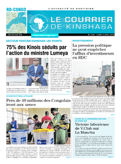 Les Dépêches de Brazzaville : Édition le courrier de kinshasa du 09 avril 2018