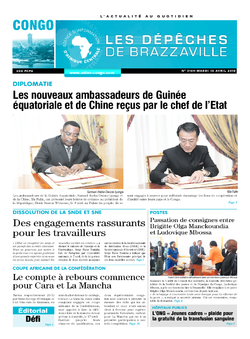 Les Dépêches de Brazzaville : Édition brazzaville du 10 avril 2018