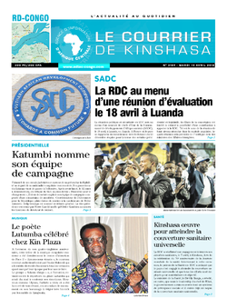 Les Dépêches de Brazzaville : Édition le courrier de kinshasa du 10 avril 2018