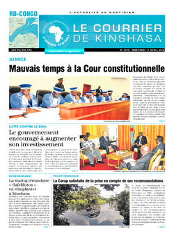 Les Dépêches de Brazzaville : Édition le courrier de kinshasa du 11 avril 2018