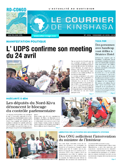 Les Dépêches de Brazzaville : Édition le courrier de kinshasa du 20 avril 2018