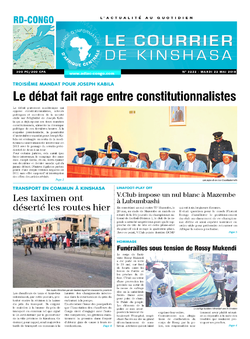 Les Dépêches de Brazzaville : Édition le courrier de kinshasa du 22 mai 2018