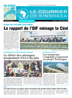 Les Dépêches de Brazzaville : Édition le courrier de kinshasa du 28 mai 2018