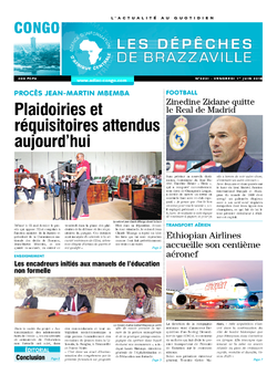 Les Dépêches de Brazzaville : Édition brazzaville du 01 juin 2018