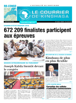 Les Dépêches de Brazzaville : Édition le courrier de kinshasa du 19 juin 2018