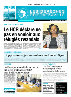Les Dépêches de Brazzaville : Édition brazzaville du 22 juin 2018