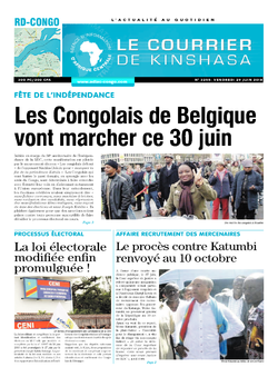 Les Dépêches de Brazzaville : Édition le courrier de kinshasa du 29 juin 2018