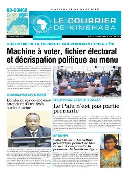 Les Dépêches de Brazzaville : Édition le courrier de kinshasa du 06 juillet 2018