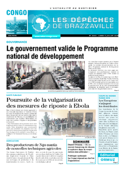 Les Dépêches de Brazzaville : Édition brazzaville du 09 juillet 2018