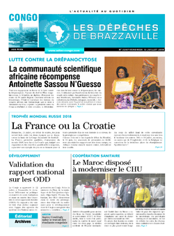 Les Dépêches de Brazzaville : Édition brazzaville du 13 juillet 2018