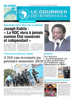 Les Dépêches de Brazzaville : Édition le courrier de kinshasa du 20 juillet 2018