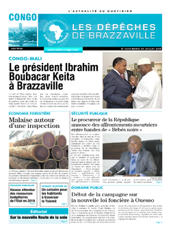 Les Dépêches de Brazzaville : Édition brazzaville du 24 juillet 2018