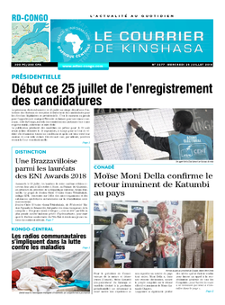 Les Dépêches de Brazzaville : Édition le courrier de kinshasa du 25 juillet 2018