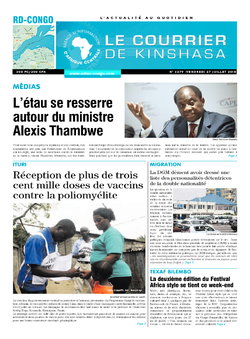 Les Dépêches de Brazzaville : Édition le courrier de kinshasa du 27 juillet 2018