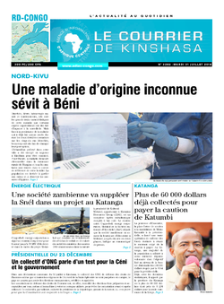 Les Dépêches de Brazzaville : Édition le courrier de kinshasa du 31 juillet 2018