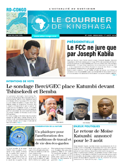 Les Dépêches de Brazzaville : Édition le courrier de kinshasa du 01 août 2018