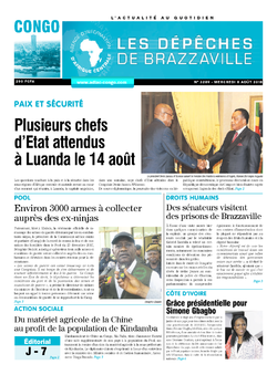 Les Dépêches de Brazzaville : Édition brazzaville du 08 août 2018
