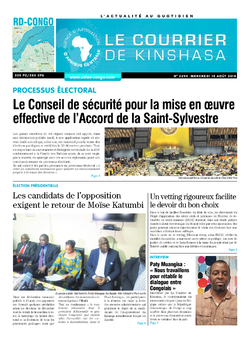 Les Dépêches de Brazzaville : Édition le courrier de kinshasa du 15 août 2018