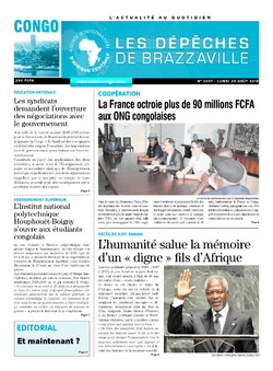 Les Dépêches de Brazzaville : Édition brazzaville du 20 août 2018
