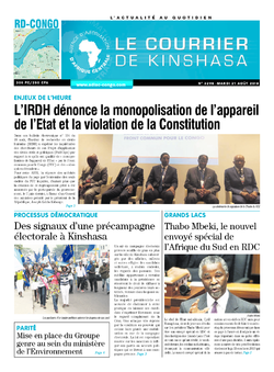 Les Dépêches de Brazzaville : Édition le courrier de kinshasa du 21 août 2018
