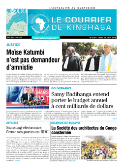 Les Dépêches de Brazzaville : Édition le courrier de kinshasa du 23 août 2018