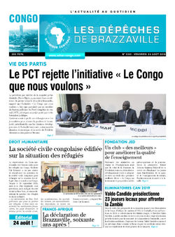 Les Dépêches de Brazzaville : Édition brazzaville du 24 août 2018