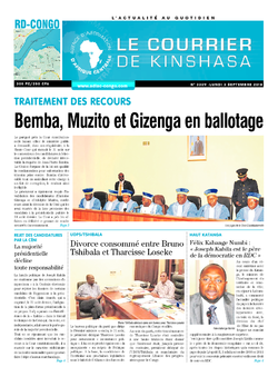 Les Dépêches de Brazzaville : Édition le courrier de kinshasa du 03 septembre 2018