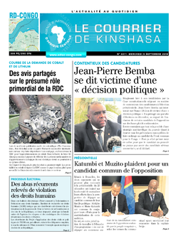 Les Dépêches de Brazzaville : Édition le courrier de kinshasa du 05 septembre 2018