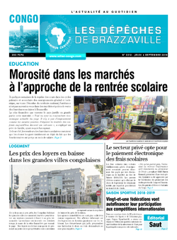 Les Dépêches de Brazzaville : Édition brazzaville du 06 septembre 2018