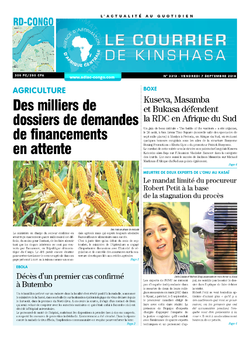 Les Dépêches de Brazzaville : Édition le courrier de kinshasa du 07 septembre 2018
